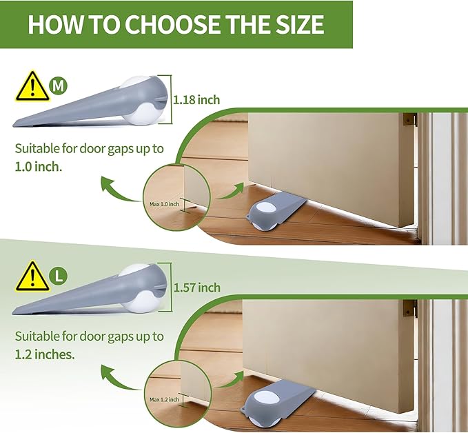 Door Stoppers for Bottom of Door, Rubber Door Stopper Wedges, Door Holders for - Image 5