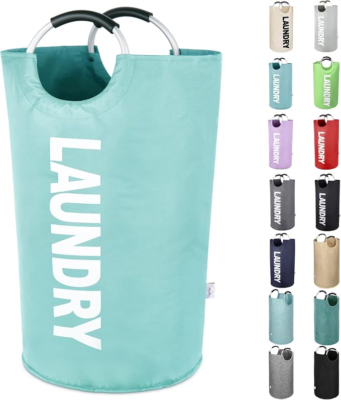 Large Laundry Basket Collapsible，Freestanding Clothes Hamper Bag by SweetMemo