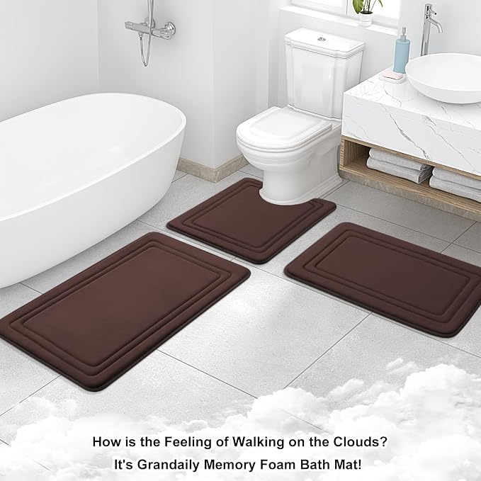 Grandaily Memory Foam Bath Mat Rug 30x20, Ultra Soft, Non-Slip and Absorbent - Image 9