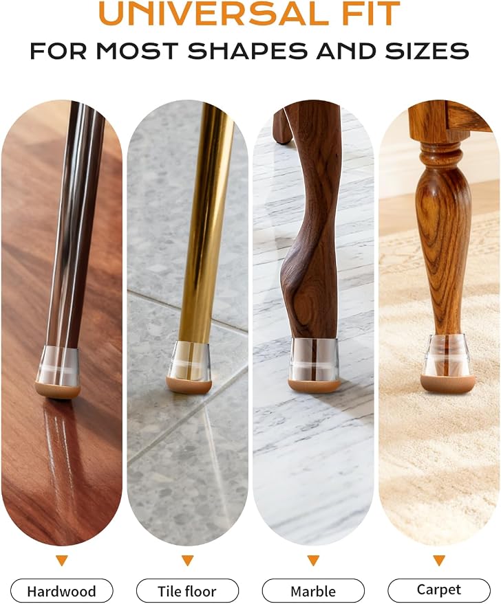 24 PCS Silicone & Felt Chair Leg Floor Protectors - Image 5