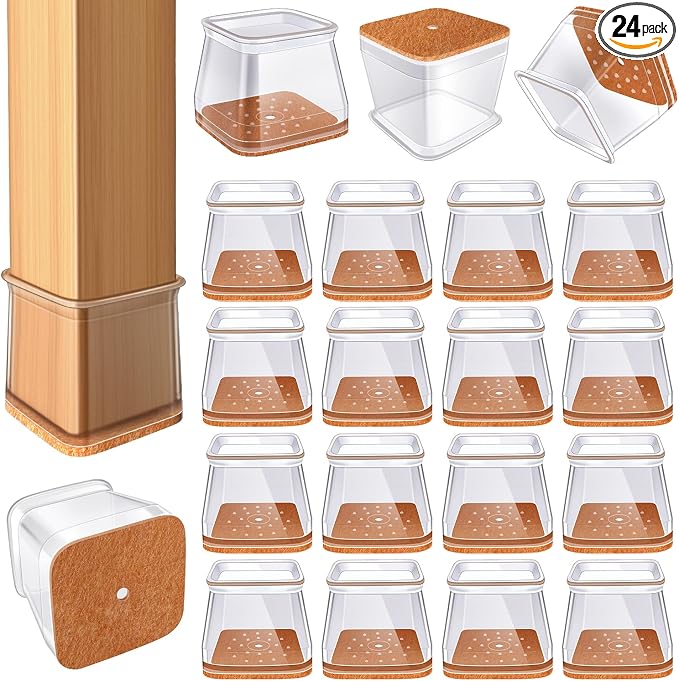 24 Pcs Chair Leg Floor Protectors by VIUME