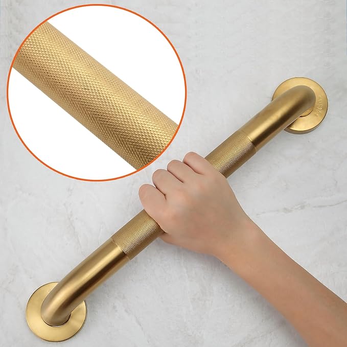Shower Grab Bar, 2 Pack 32 Inch Gold Bathroom Grab Bar, 1.25" Diameter 304 - Image 4