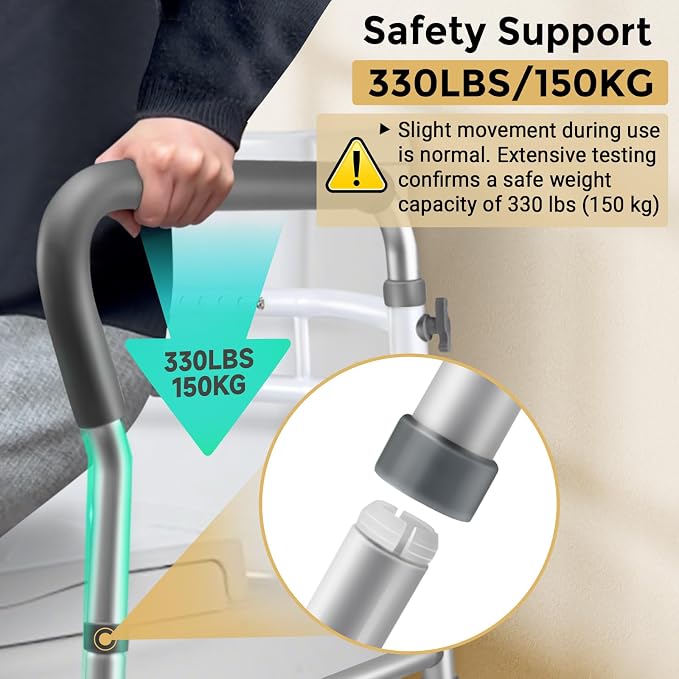 Toilet Safety Rails for Seniors, Adjustable Toilet Safety Frame Handles Fits - Image 6