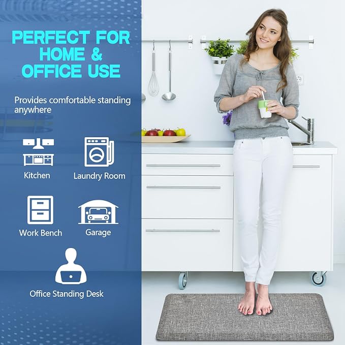 Anti Slip 3/4 inchs Anti Fatigue Kitchen Floor Mat, Ergonomic Comfort Standing - Image 6