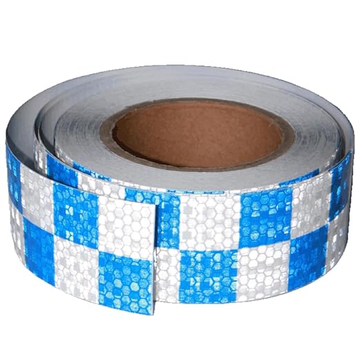 Industrial Reflective Tape Blue and White 2 inch Wide, Outdoor Waterproof by tuyrchu