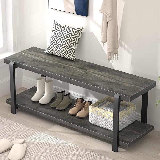 EXCEFUR Industrial Entryway Bench by EXCEFUR