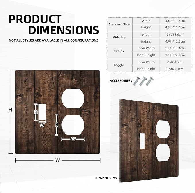 Rustic Brown Wood Plank Vintage Wooden Texture Print Wallplates 1 Toggle 1 - Image 5