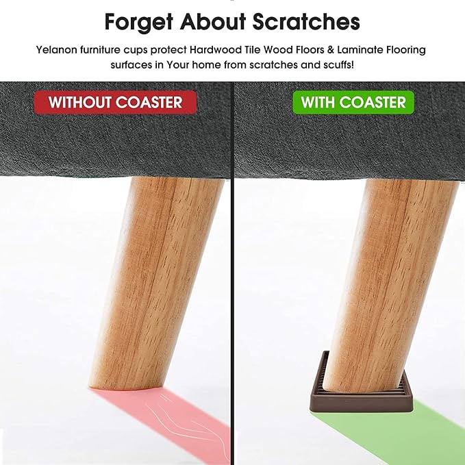 Furniture Coasters 8 Pcs 2” Furniture Caster Cups Non Slip Furniture Pads - Image 4