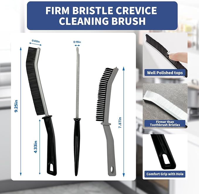 Crevice Cleaning Brush, Hard-Bristled Gap Scrub Brush, Toilet Gap Cleaning - Field & Grace