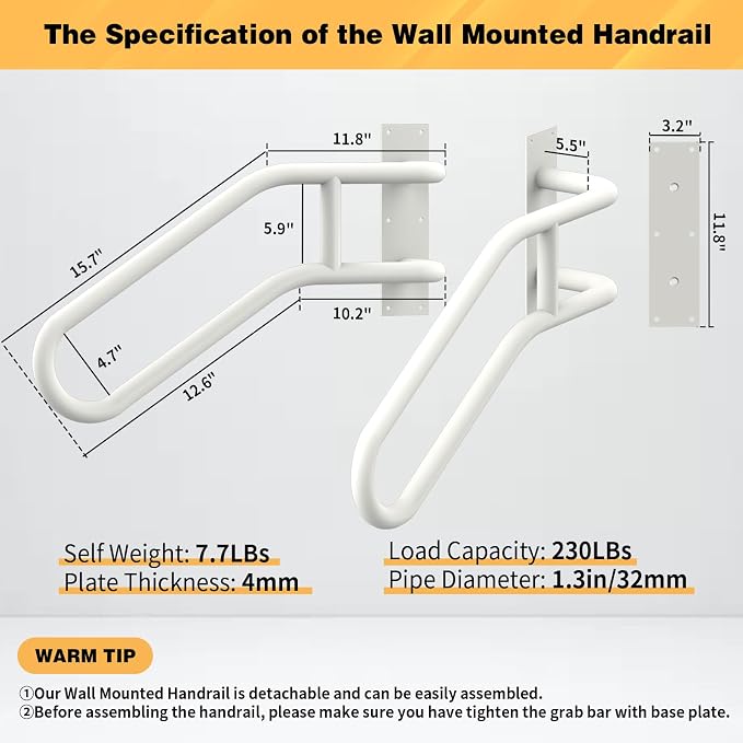 Right Side Wall Mounted handrail, Garge Door Stair Railing - Image 2