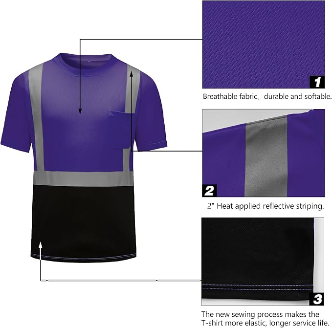 High Visibility Shirts Quick Dry Safety T Shirts - Image 2