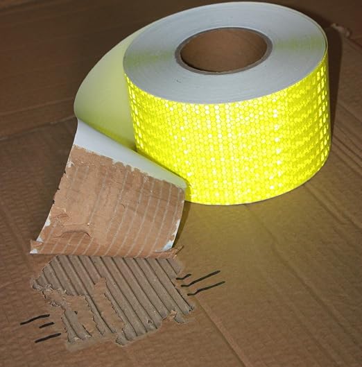 Industrial Reflective Tape Fluorescent Yellow 4 inch Wide, Outdoor Waterproof - Image 2