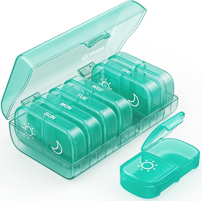 AUVON XL Weekly Pill Organizer 2 Times a Day, Pill Box 7 Day by AUVON