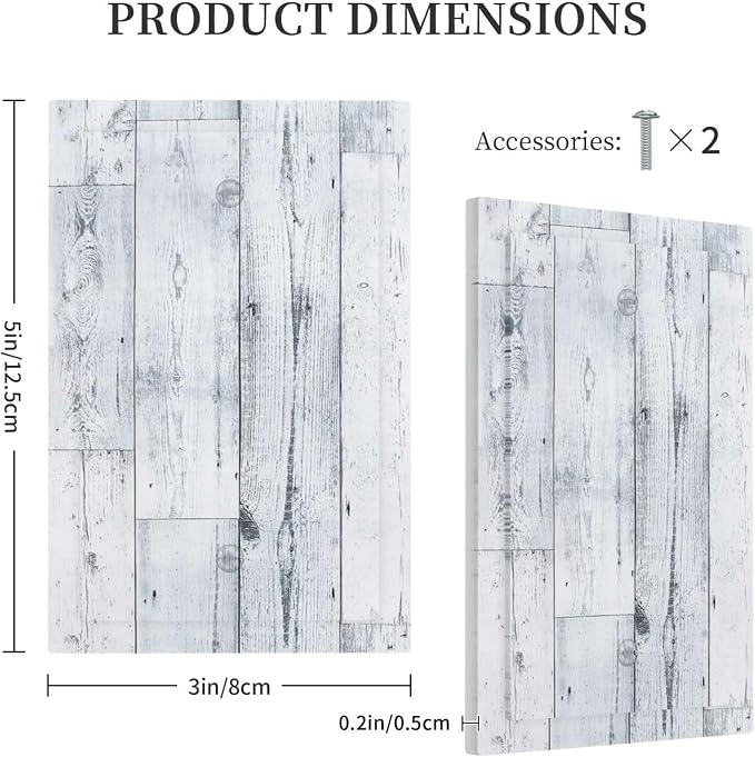 Light Switch Cover Plate Vintage Grey White Wood Grain 1 Gang No Device Blank - Image 5
