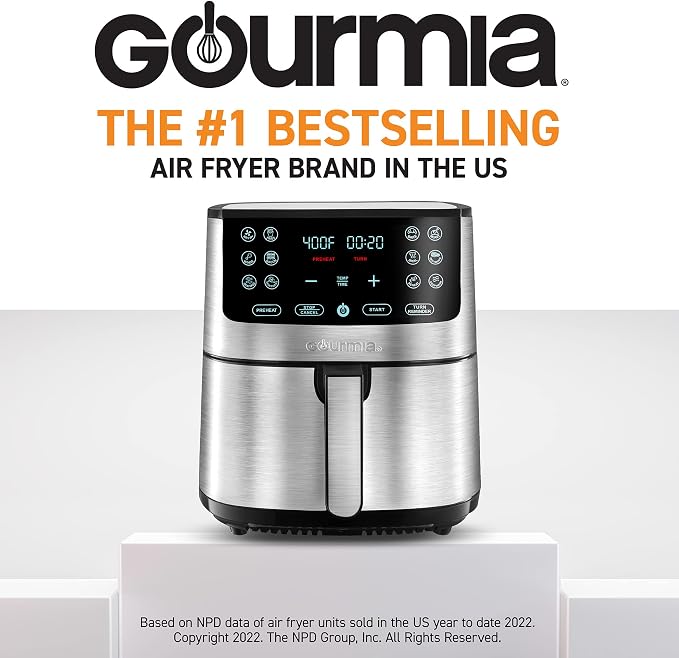 Gourmia Air Fryer Oven Digital Display 8 Quart Large AirFryer Cooker 12 Touch - Image 2