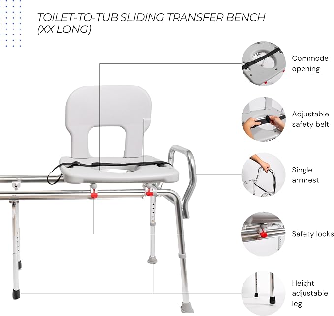 Eagle Health Supplies Toilet-to-Tub Transfer Bench - Image 10