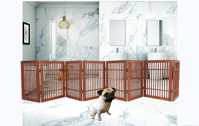 Urnporium Freestanding Pet Gate Folding Wooden Fence - Image 6