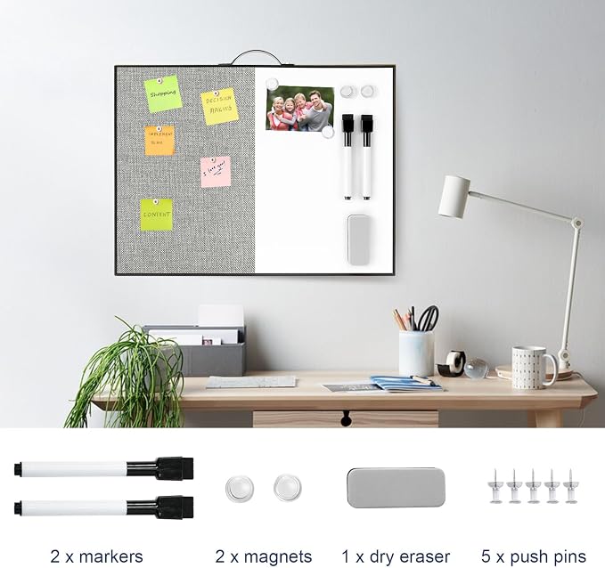 Small White Board Cork-Board Combo - Field & Grace
