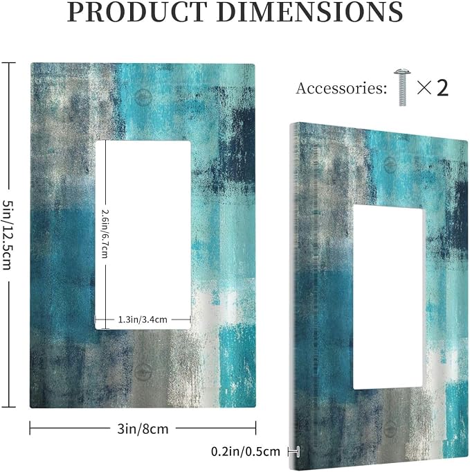 Decorative Outlet Covers Teal Blue Modern Geometric Abstract Turquoise Green 1 - Image 5