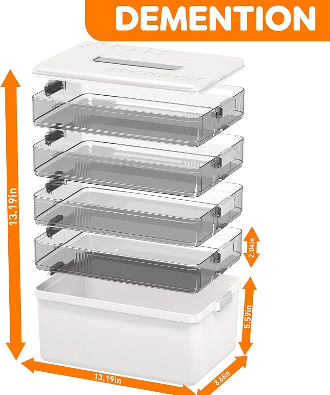 Citylife 5-Tier Medicine Organizer, Portable Medicine Cabinet First Aid Kit - Image 2