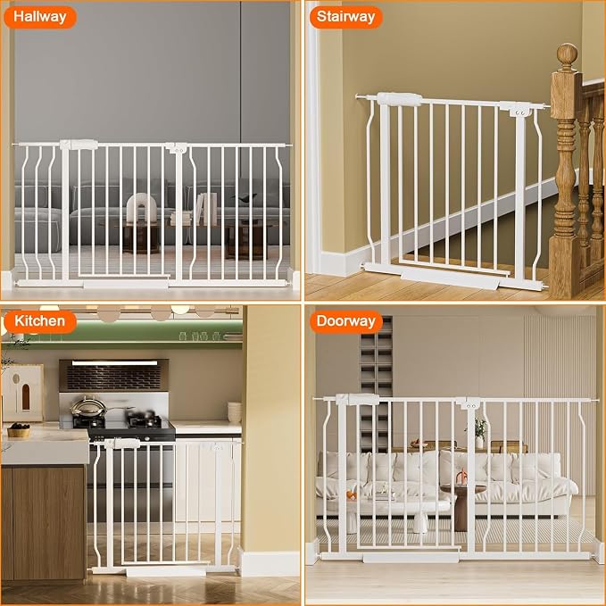 HOOEN Extra Wide Baby Gate for Doorways Stairs 76.38-86.3 Inch Large Long - Image 5
