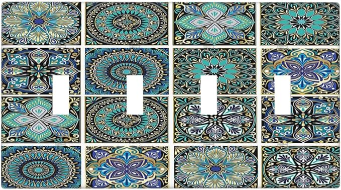Light Switch Covers Colorful Ocean Sea Turtle Marine Life Quad Toggle by Everyswitchisastoryswitch