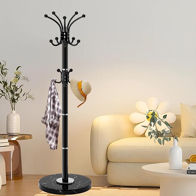 Metal Heavy Duty Coat Rack Stand, Modern Freestanding Coat Rack - Image 8