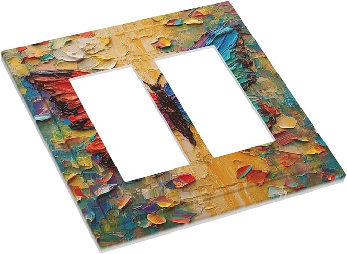Decorative Outlet Covers Colorful Butterfly Animal Insects Wall Art Abstract 2 - Image 3