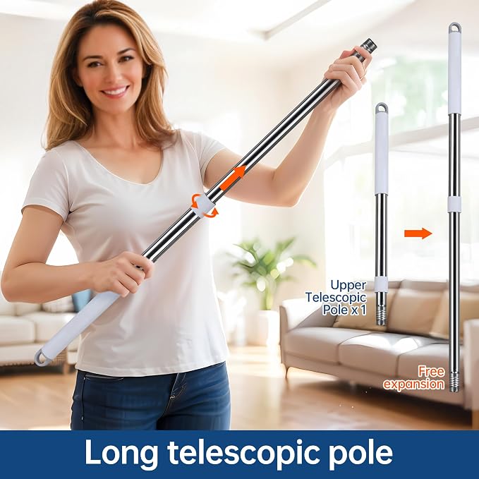 Wall Cleaner Mop with Long Handle, Wall Duster with Extension Pole, 3-in-1 Wall - Field & Grace