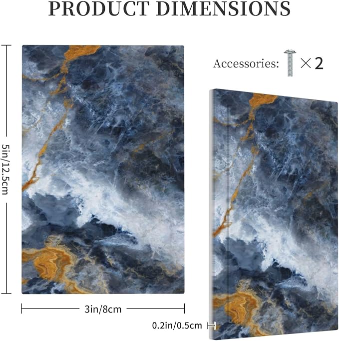 Decorative Light Switch Cover Plate Gold Dark Blue Gilt Haze Marble 1 Gang No - Image 5