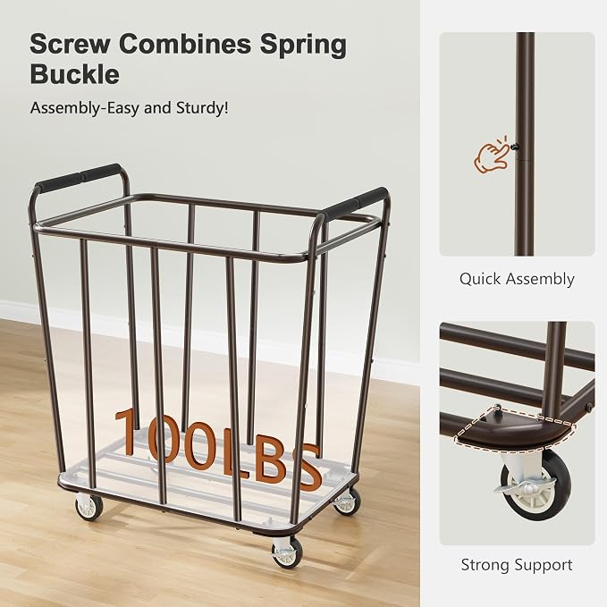 Hoctieon Large Laundry Cart - Field & Grace