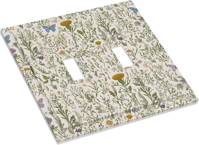 Floral Vintage Garden Plants Herbs Flowers Botanical Double Toggle Light Switch - Image 3