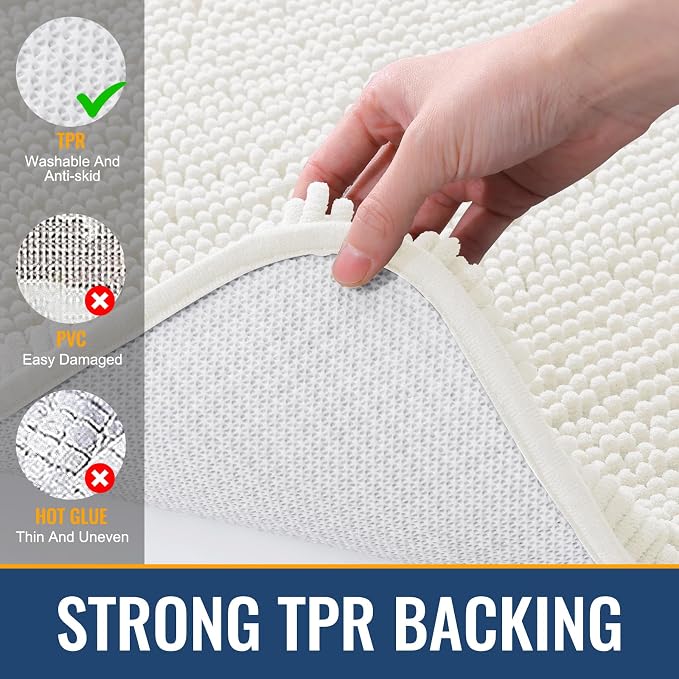 Arotive Bathroom Rugs 30x20, Extra Soft Absorbent Shaggy Chenille Bath Rugs - Image 5
