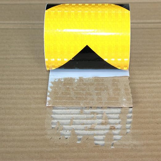 Reflective Tape Yellow Black 4 inch X 10 feet, Outdoor Waterproof Hazard - Image 2