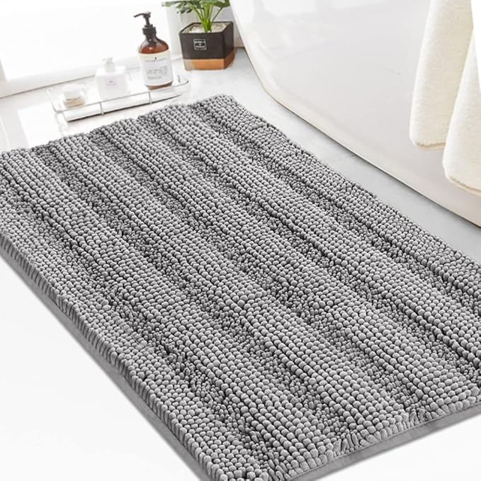 Turquoize Chenille Bath Rugs Shaggy Non-Slip Bath Mat 24 x 36 in Soft Absorbent by Turquoize