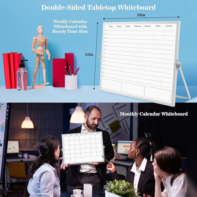 White Board Dry Erase Calendar Planner, Weekly Monthly Magnetic Schedule-Board - Image 4