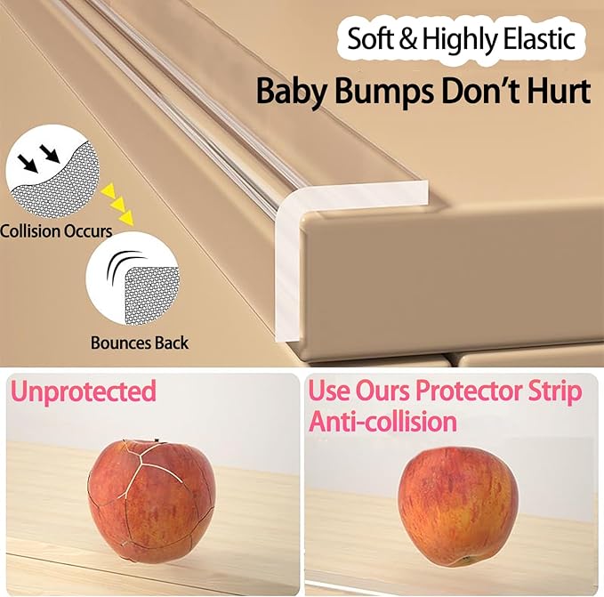 Clear Soft Corner Protectors for Furniture Strip, 1.2in x 13FT, Sharp Edge & - Image 4