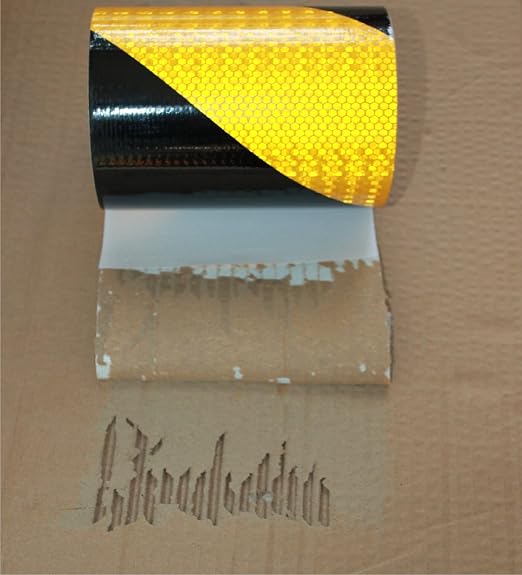 Yellow Black Reflective Tape Outdoor Waterproof 6 inch X 66 feet, High - Image 2