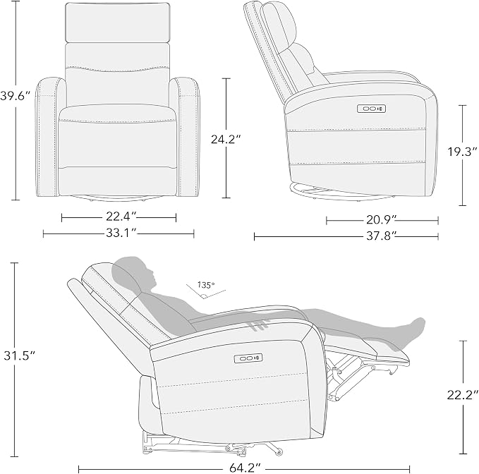 Watson & Whitely Swivel Recliner - Image 3