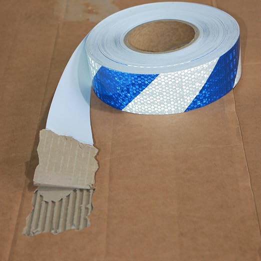 Reflective Tape Blue and White 2 inch X 166 feet, Outdoor Waterproof Hazard - Image 2