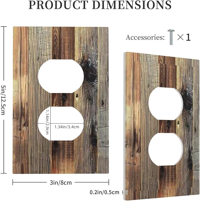 Barn Brown Wood Rustic Weathered Wood Print Outlet Covers 1 Gang Duplex Light - Image 5
