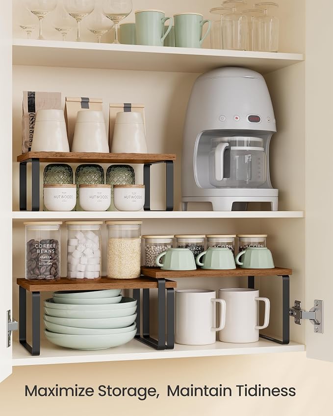 SONGMICS Cabinet Organizer Shelf, Kitchen Storage, Spice Rack, Expandable - Image 3