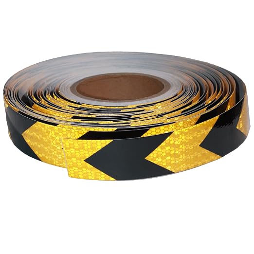 Yellow Black Reflective Tape Outdoor Waterproof 1 inch X 166 feet, High by tuyrchu