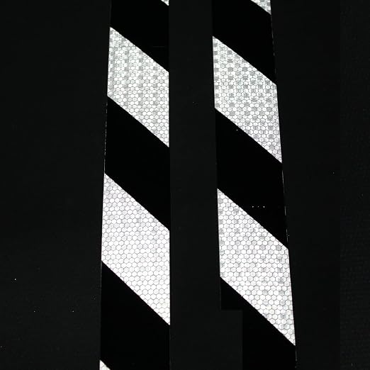 Black White Reflective Tape 2 inch X 66 feet X 10 Rolls, Outdoor Waterproof - Image 2