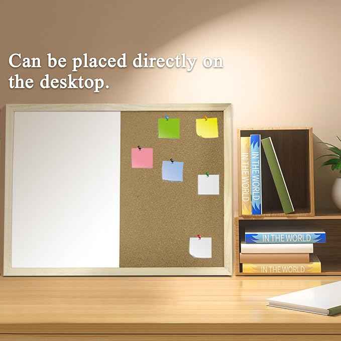 GDMINLO 16.5 x12.6 Inches Dry Erase Cork Bulletin Combination Board, Notice