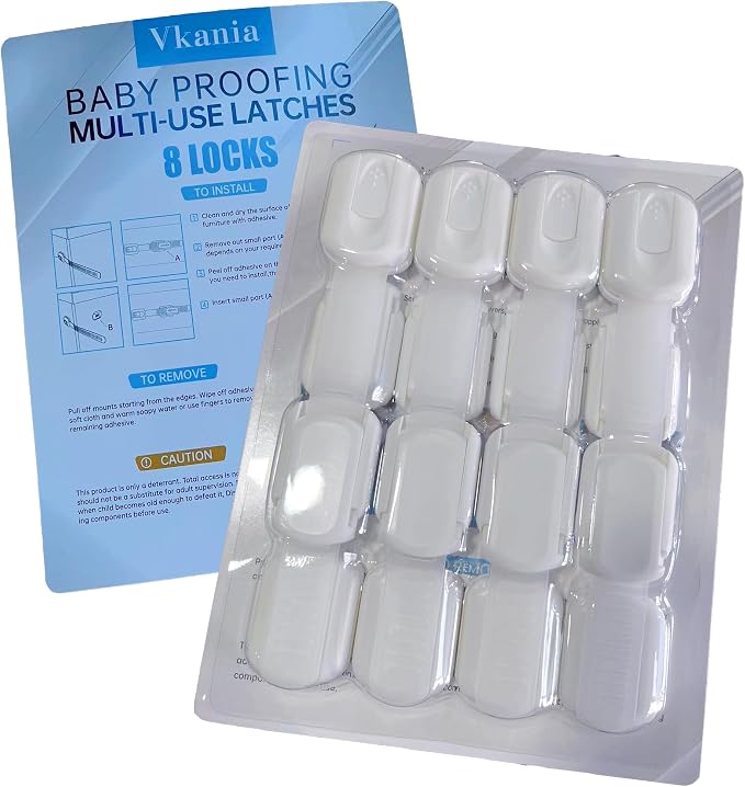 8 Pack Vkania Baby Proofing Cabinet Strap Locks - Image 6
