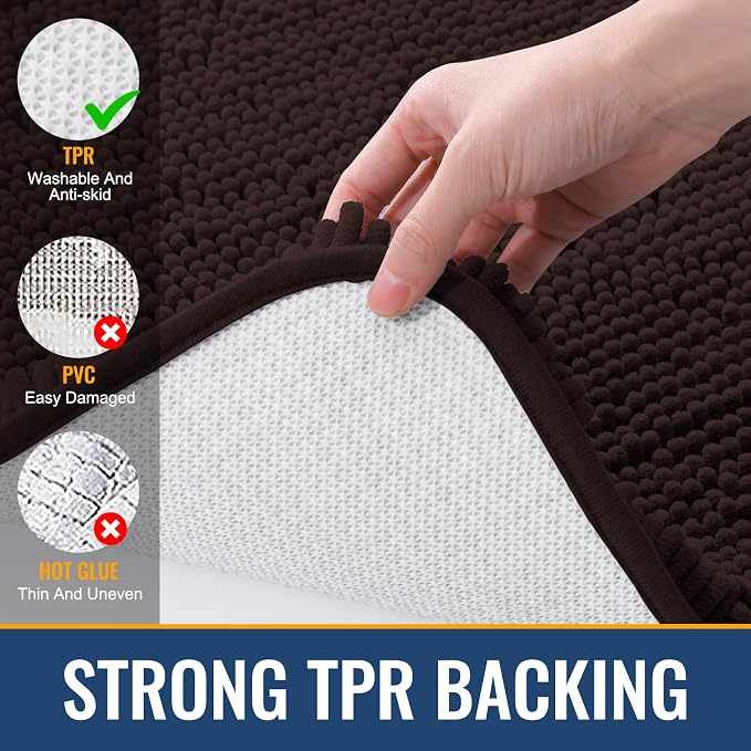 Arotive Bathroom Rugs 47x24, Extra Soft Absorbent Shaggy Chenille Bath Rugs - Image 5