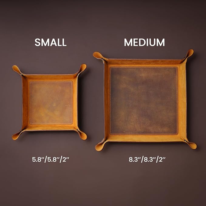 Handmade Leather Catch All Tray and Organizer - Image 4