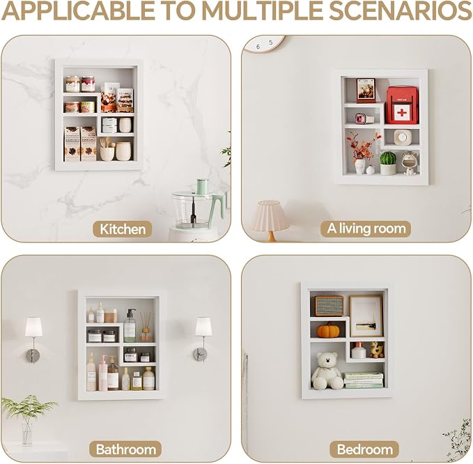 Solid Wood 14 X 18 Recessed Medicine Cabinet, Medicine Cabinet Organizer - Image 5