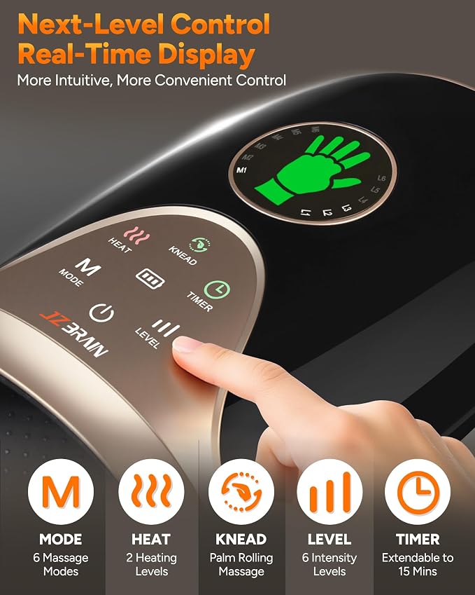 Hand Massager with Heat and Compression : Hand and Wrist Massager with - Image 4